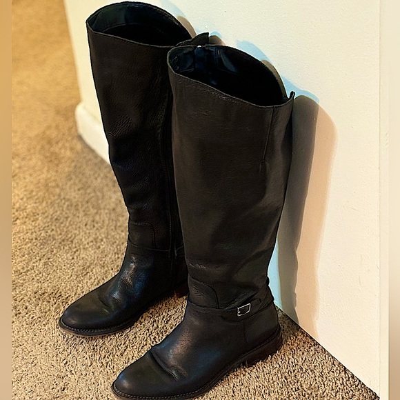 Franco Sarto Leather Wide Calf Boots. Black Knee High Woman’s Size 8.5 - Picture 14 of 14